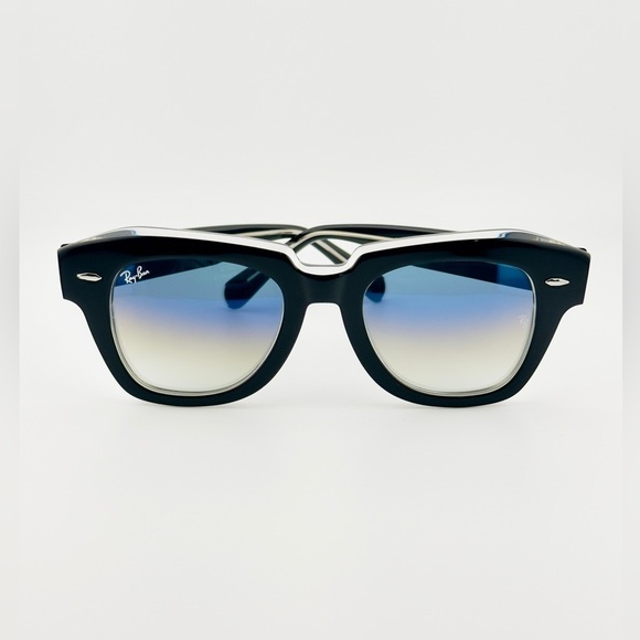 Ray-Ban State Street Women’s Sunglasses RB2186 Black Transparent frame Blue Lens main image 7